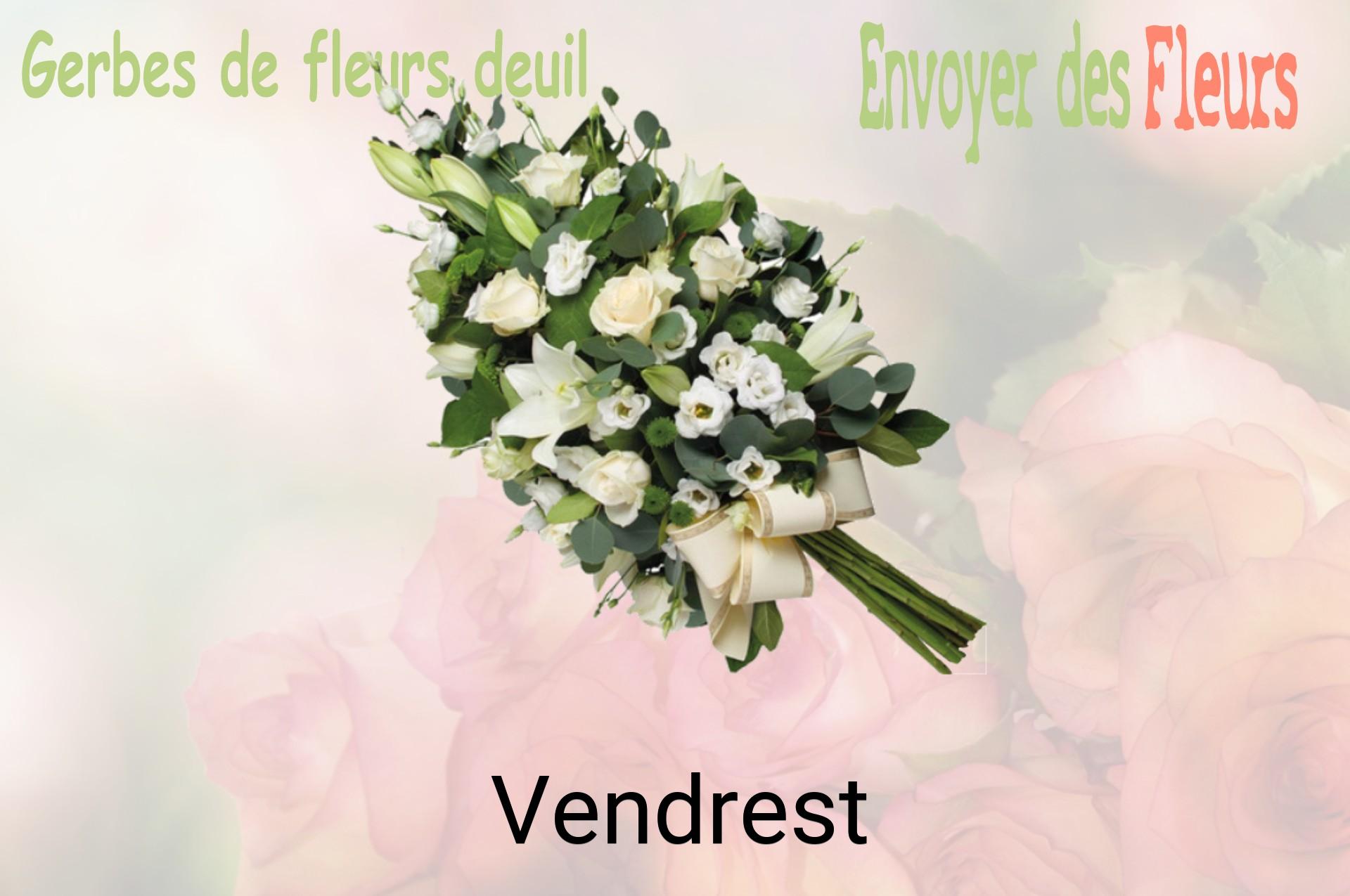 Gerbe de fleurs de deuil livrée à Vendrest